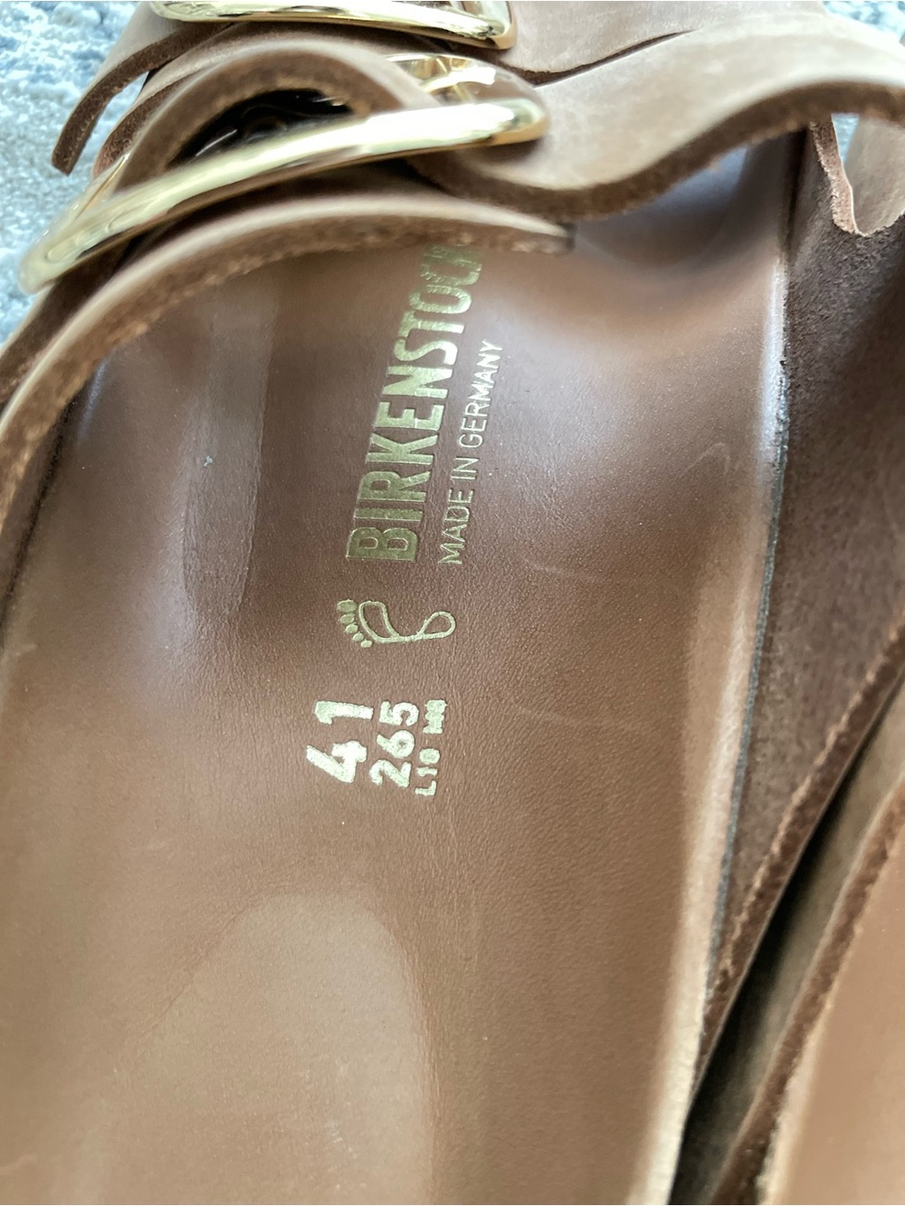 Birkenstock Arizona Big Buckle Cognac Leather Slide Sandal Regular Width 41 - Picture 5 of 8